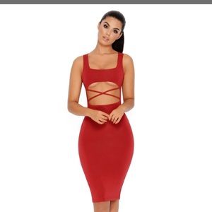 Oh Polly - Red - Got it under control midi dress